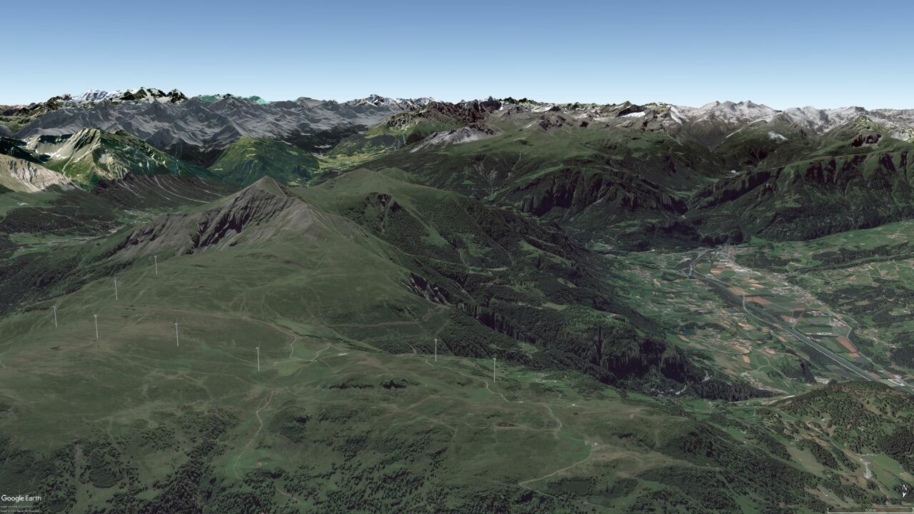 Visualisierung Dreibündenstein - Windpark
